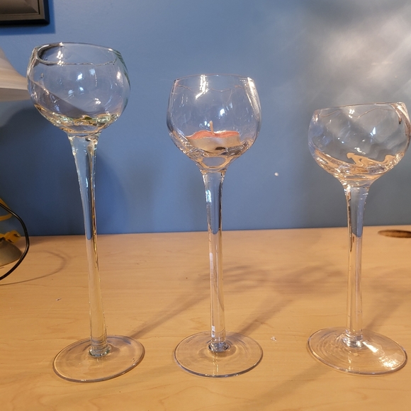 DECOSTAR™ GLASS CANDLE HOLDERS 3PC/SET - Picture 4 of 5